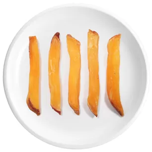 Tiras de batata deshidratadas al 100% con piel