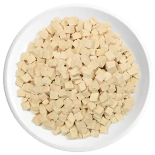 Cubos de pollo liofilizados