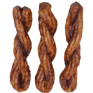 Trenzas de hojaldre con salsa de carne