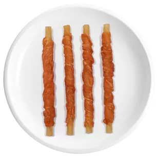 Palitos de pollo y bacalao sin cuero crudo