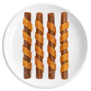 Trenzas de pollo sin cuero crudo