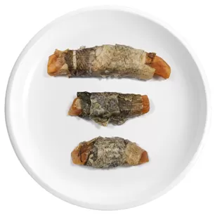 Wraps de batata y piel de bacalao